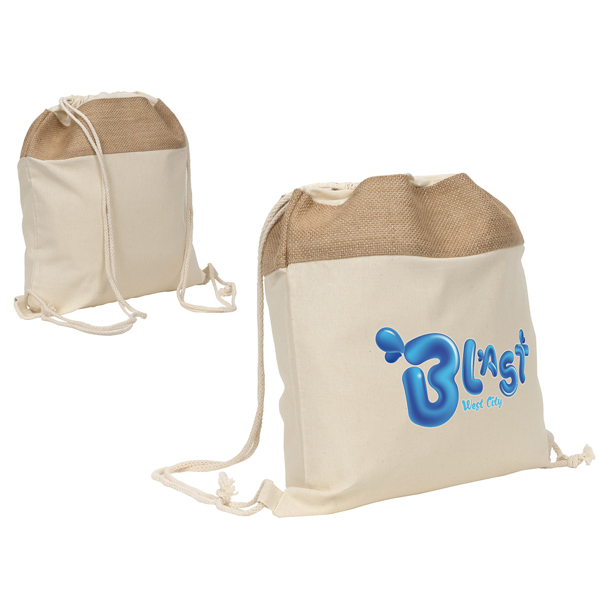 Savanna Jute & Recycled Cotton Drawstring Backpack 7