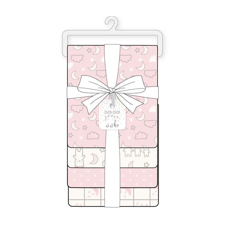 Girls Woven Receiving Blankets 4pk