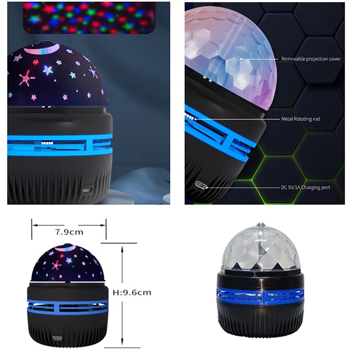 Mini Star Snow Night Lights USB Rechargeable 4