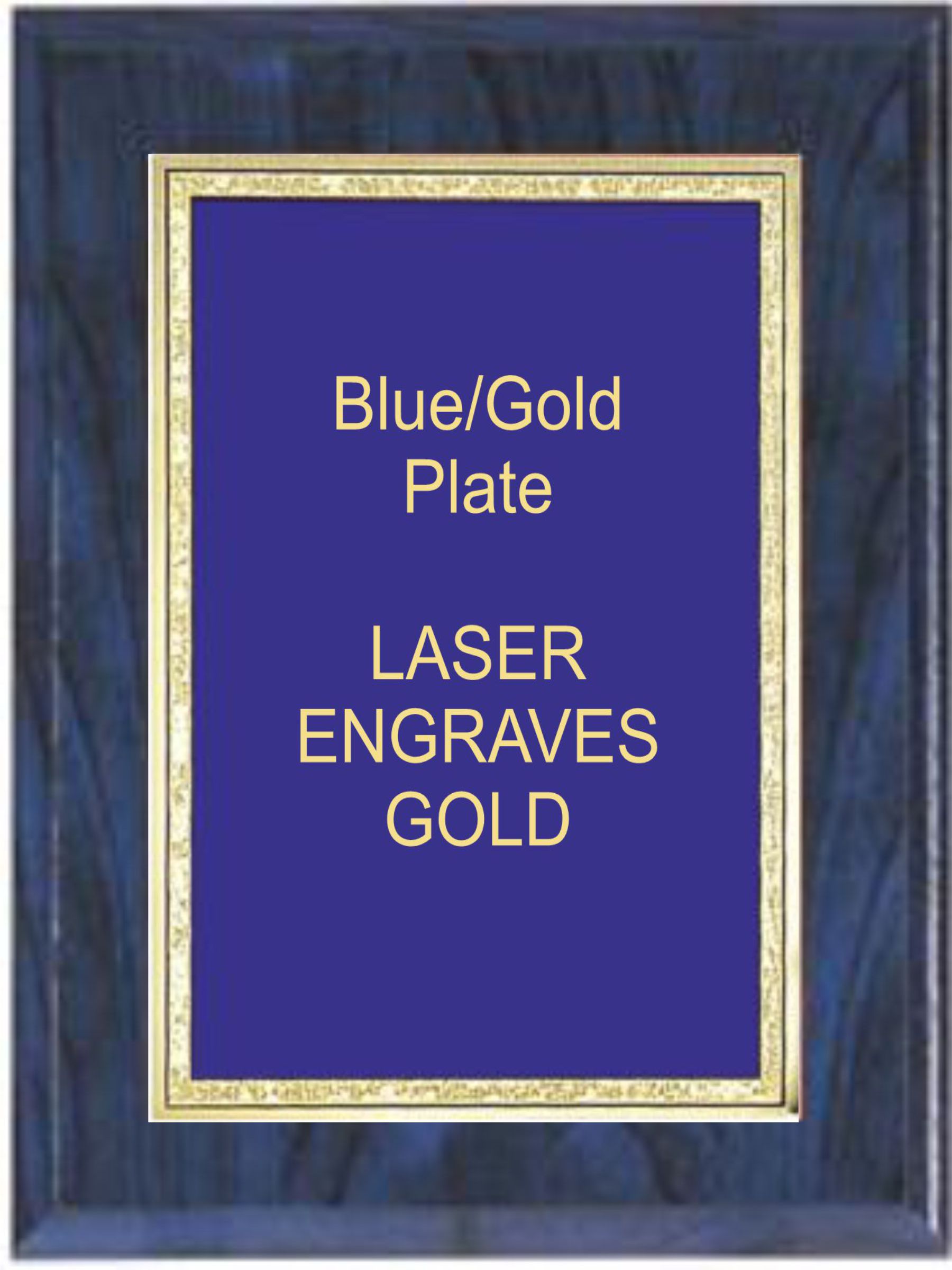 5" x 7" Blue Woodgrain Plaque with a Blue Florentine Plate 2
