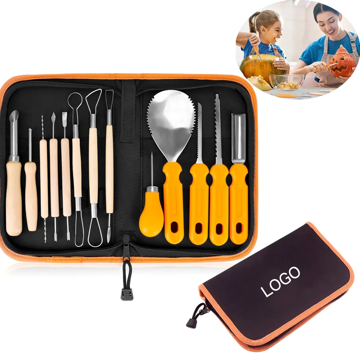 13 Pcs Halloween Pumpkin Carving Tools kits with Handbag 5