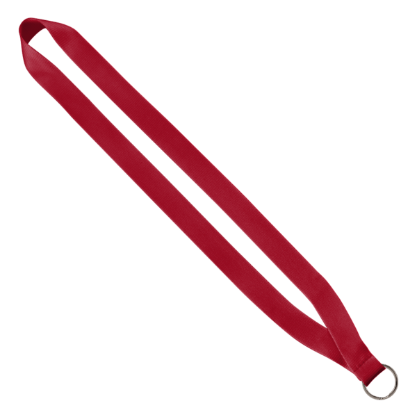 3/4" Polyester Lanyard with Sewn Silver Metal Split-Ring 160