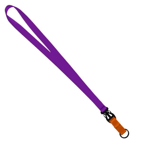 3/4" Multi color (Top and bottom) Nylon Lanyard with Plastic Slide Buckle R 493