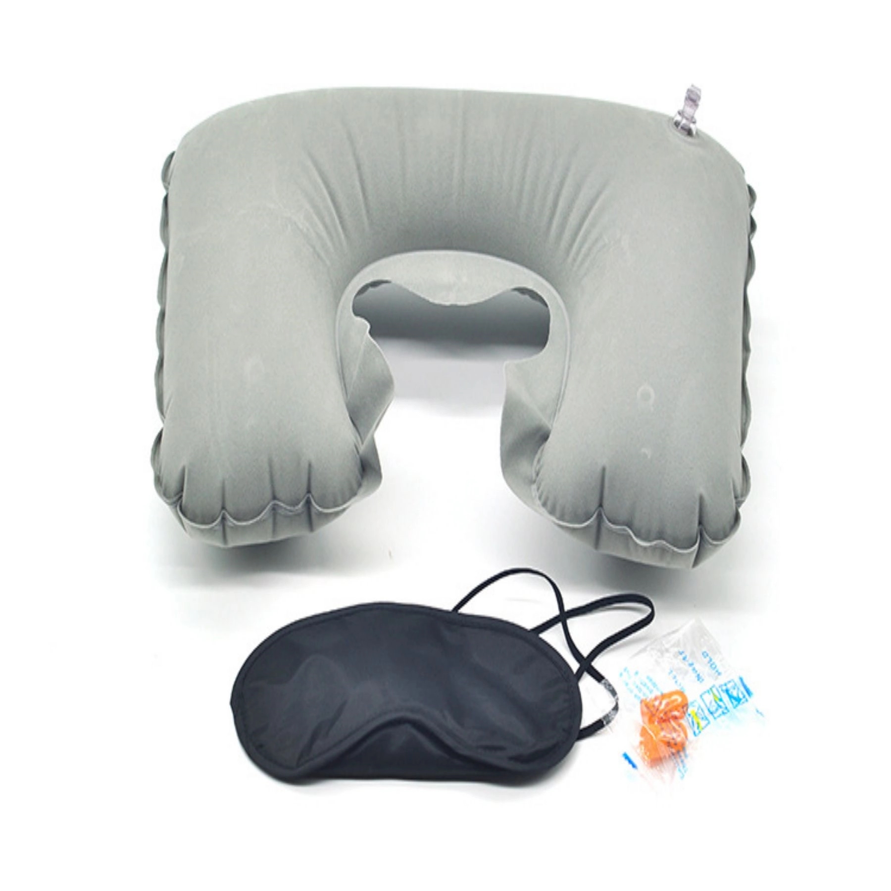 Inflatable Neck Travel Pillow + Eye Mask + Ear Plugs 3 Piece 7