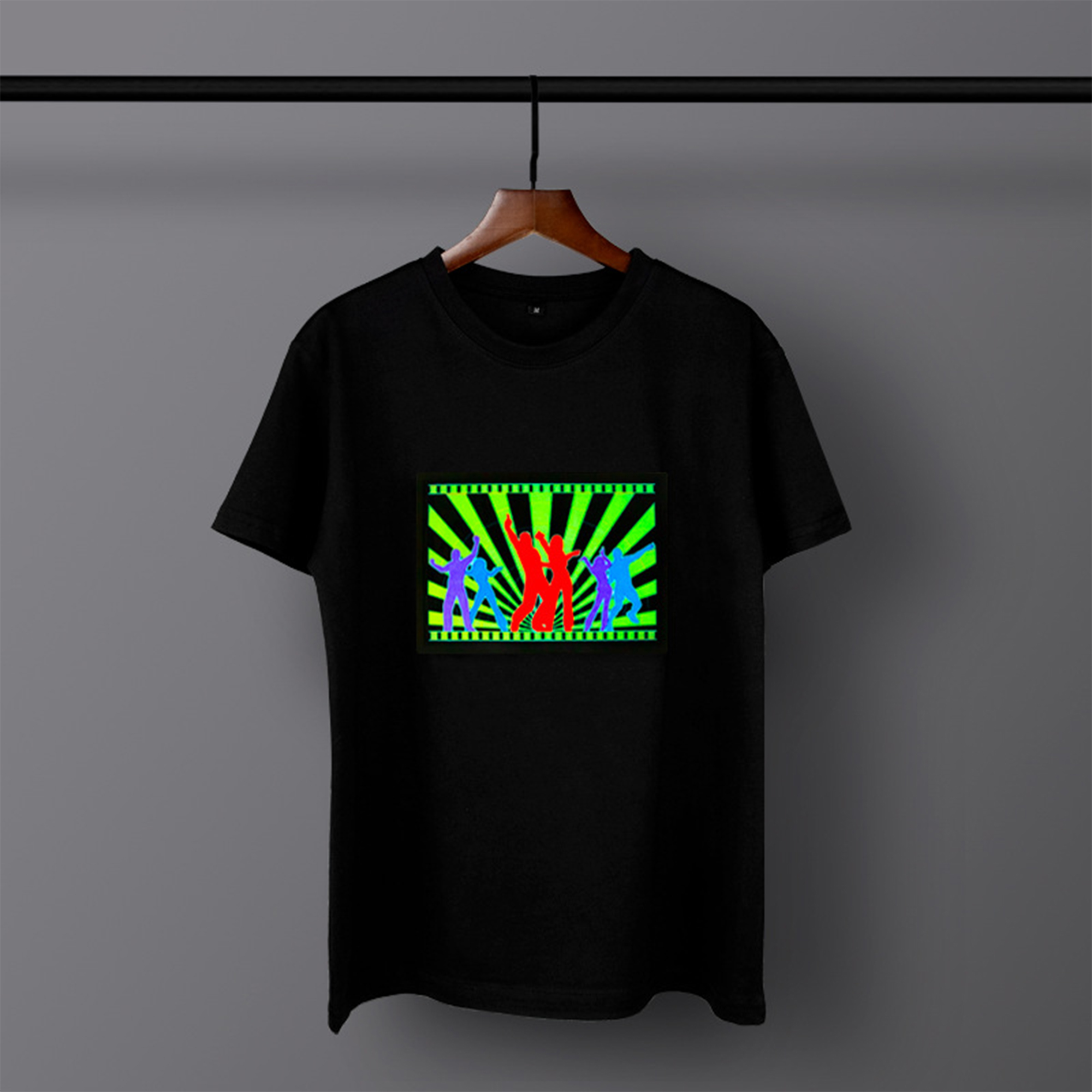 Cotton Voice Controlled Round Neck Loose Glowing T-Shirt 1