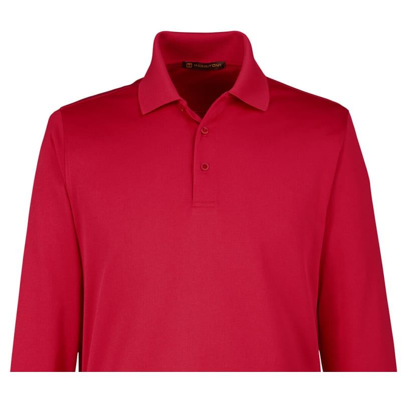 Harriton Men's Tall Advantage Long Sleeve Snag Protection Plus IL Polo 3