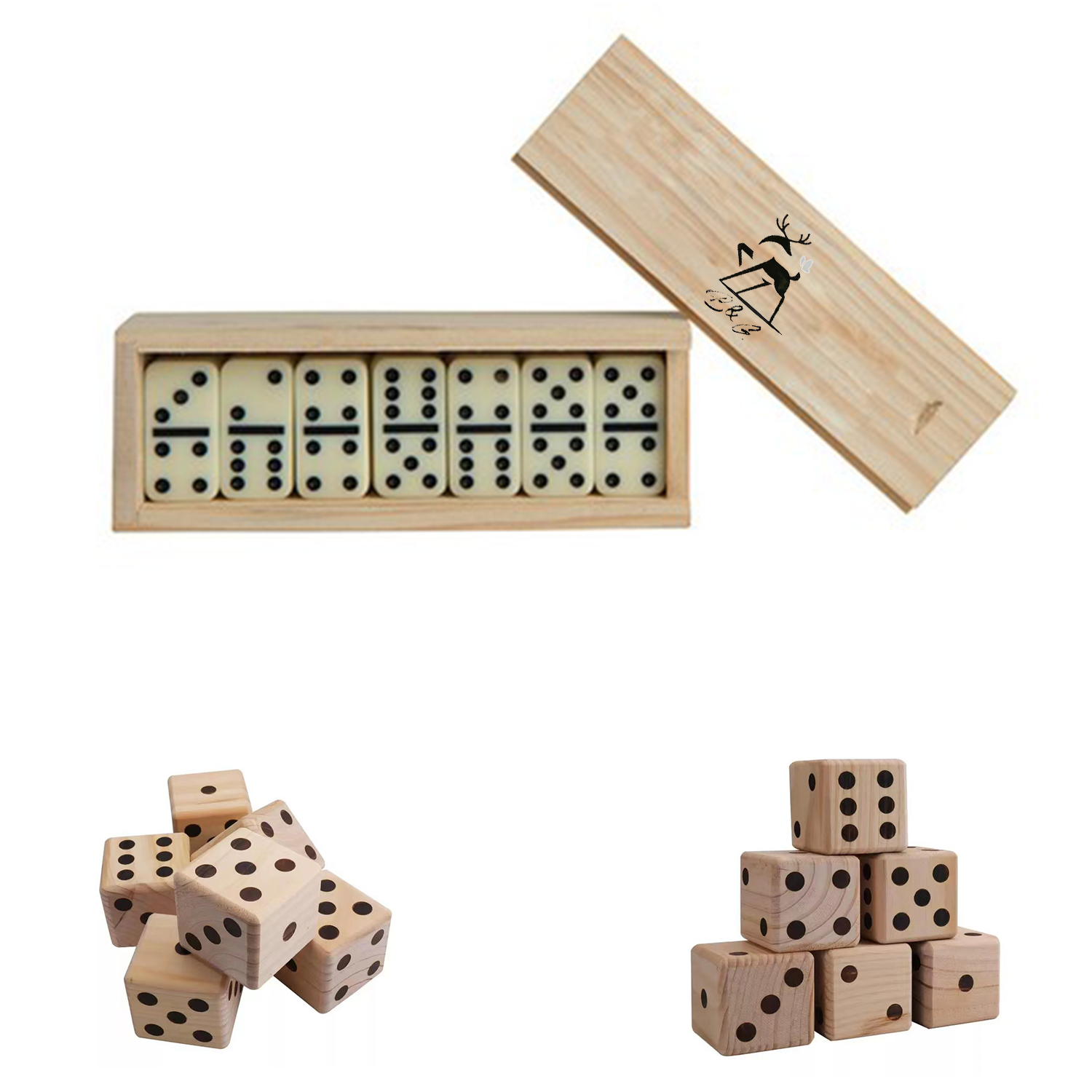 Small Dominos In Wooden Box 2