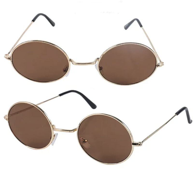 Round Frame Metal Sunglasses with Colored Lenses 3