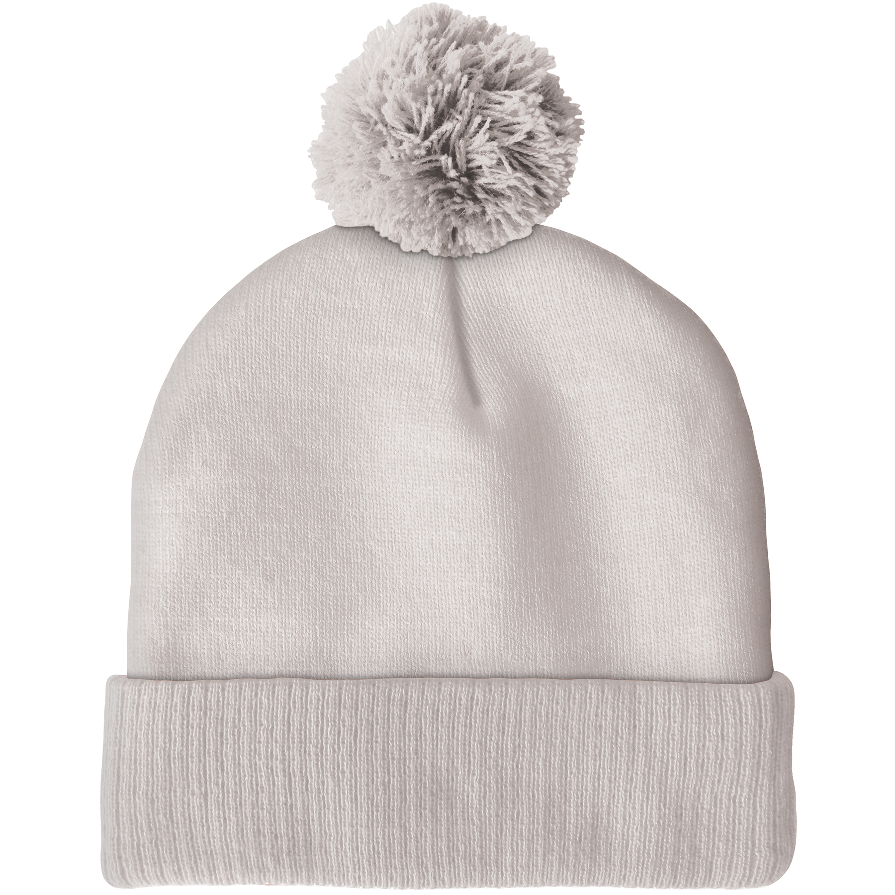 Knit Beanie with Pom and Ribbed Cuff (Printed Logo) 12