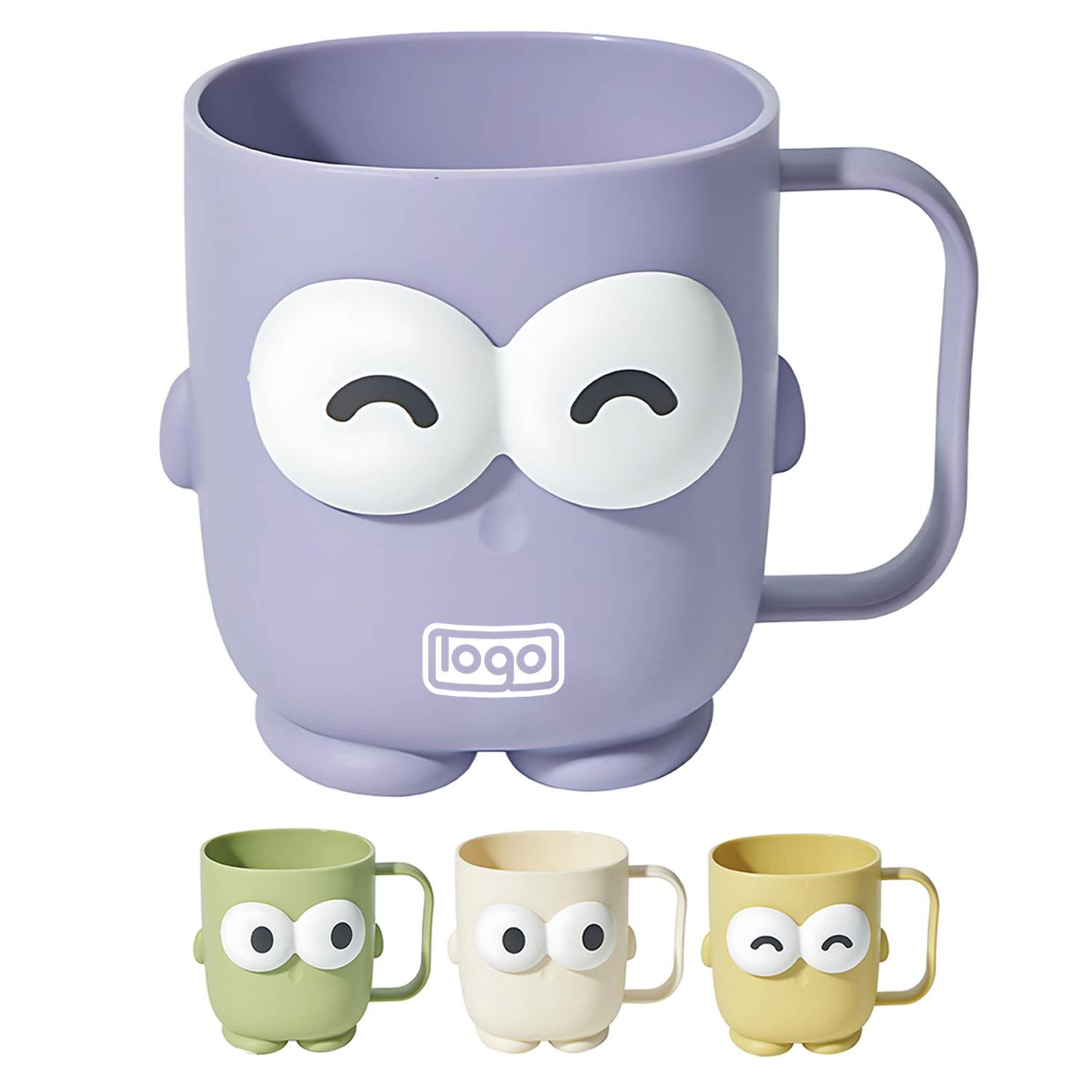 16oz Cute Big-eyed Household Mouthwash Cup with Handle 1