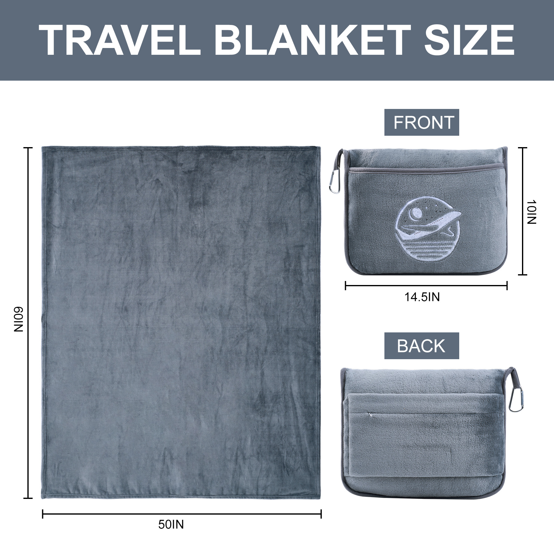 Plush Flannel Travel Blanket & Pillow Combo 13
