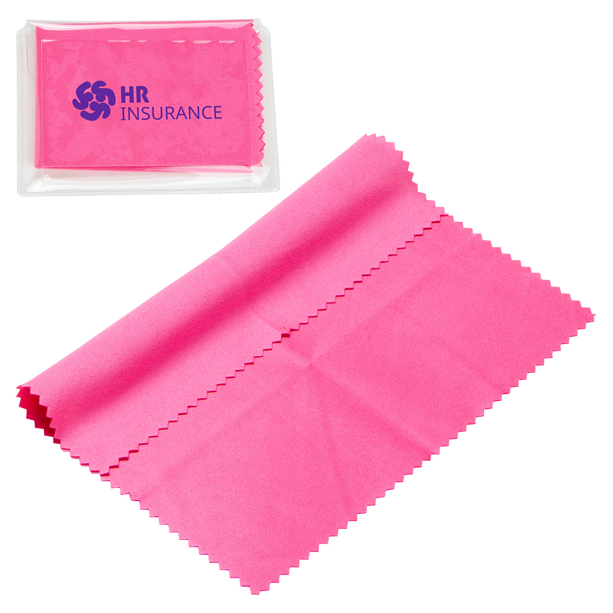 6" x 6" 220GSM Microfiber Cleaning Cloth in Clear PVC Case 12