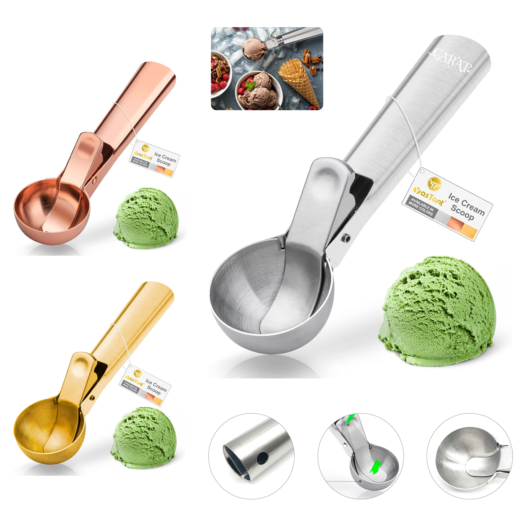 Premium Stainless Steel Ice Cream Scoop 2