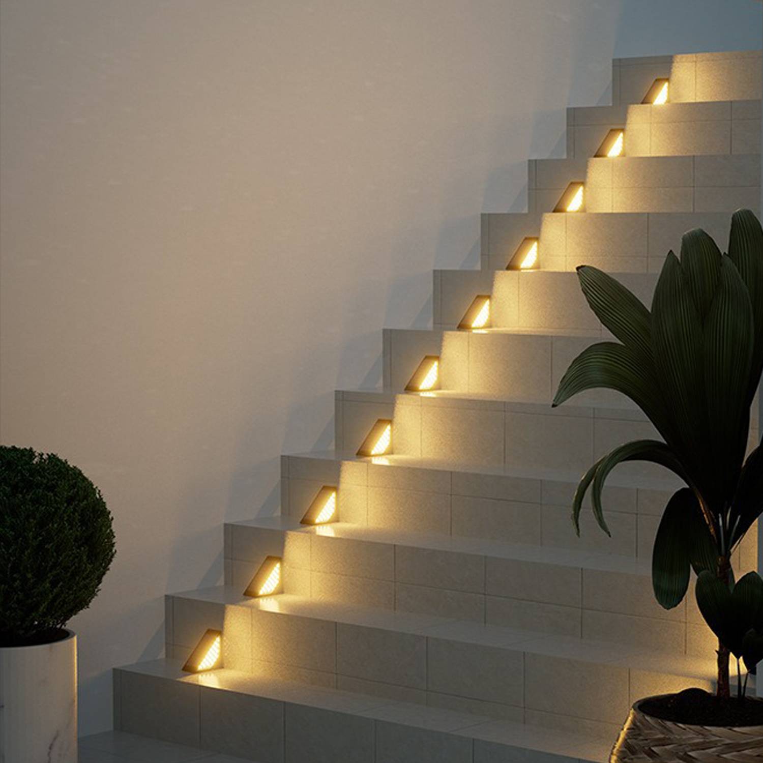 Waterproof Solar LED Step Lights for Outdoor Stairs 8
