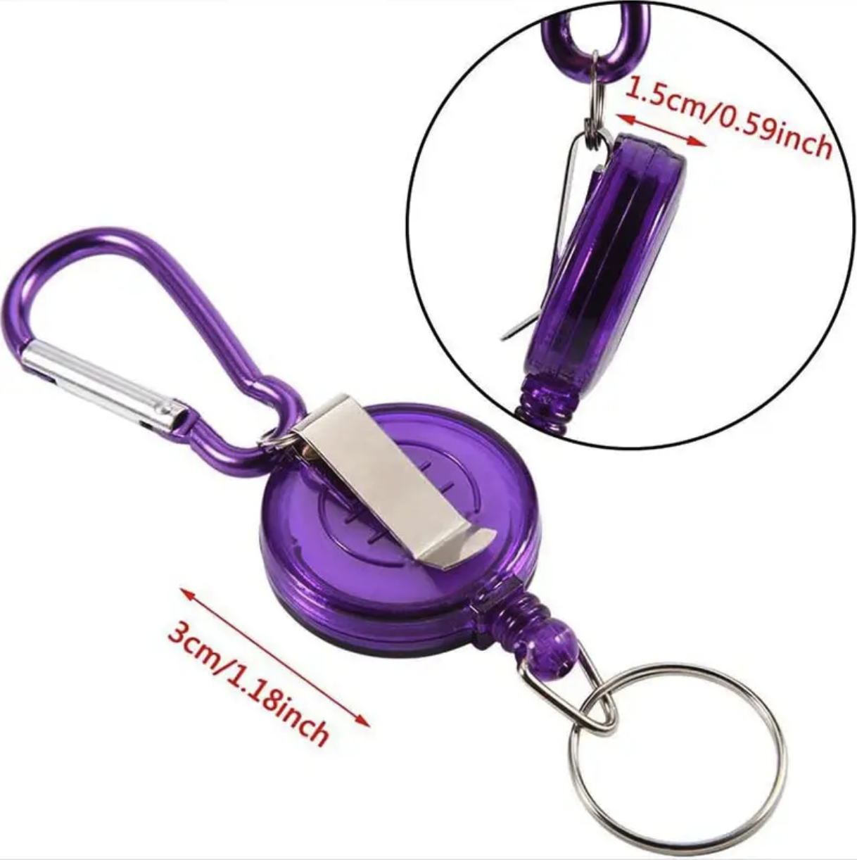 Retractable Carabiner Recoil Chain Ring 3