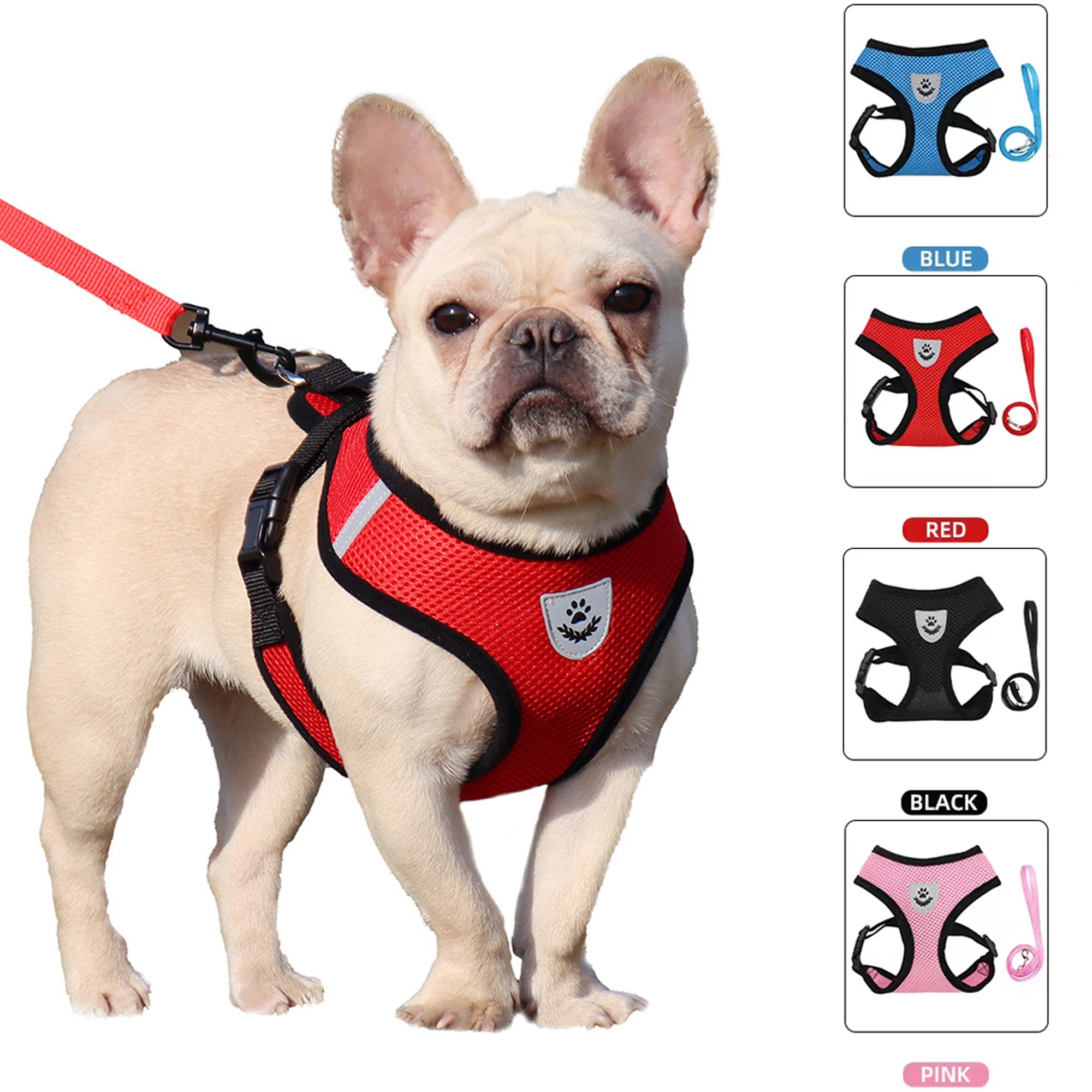No Choke Reflective Pet Vest Harnesses With Leash 5