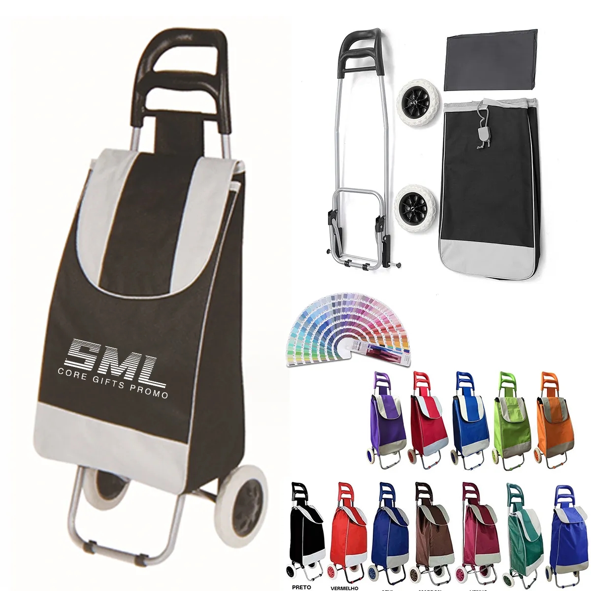 Collapsible Trolley Folding Shopping Bag with Wheels 3