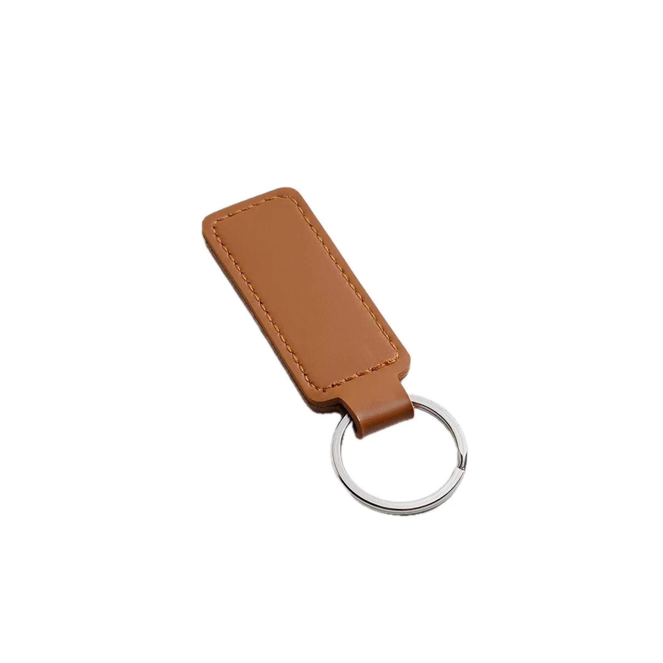 Vegan Leather Rectangle Shaped Keychain 1