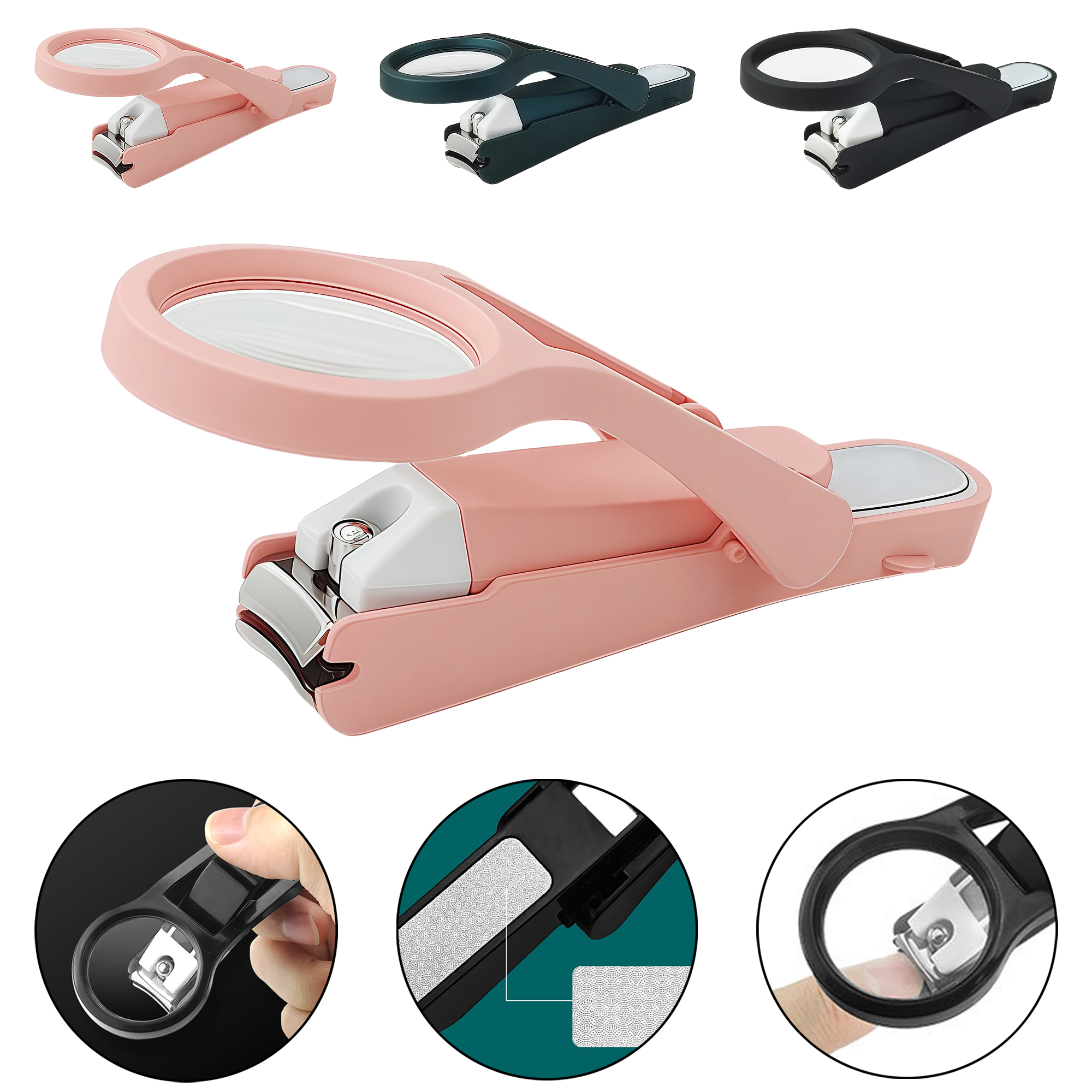 Magnifying Nail Clipper for Seniors with Rubber Handle 3