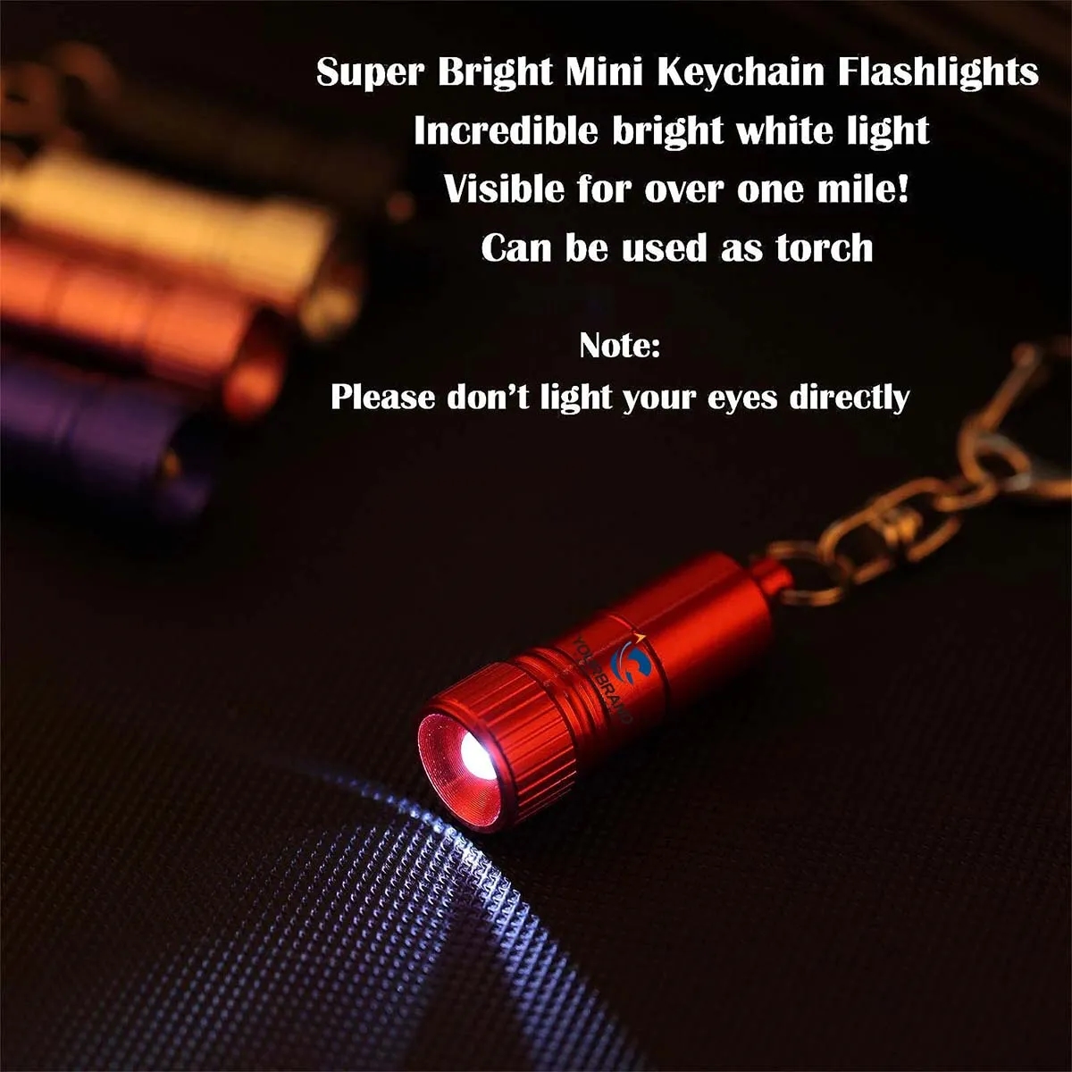 Mini Portable Bright Led Keychain Ring Flashlight with hook 6
