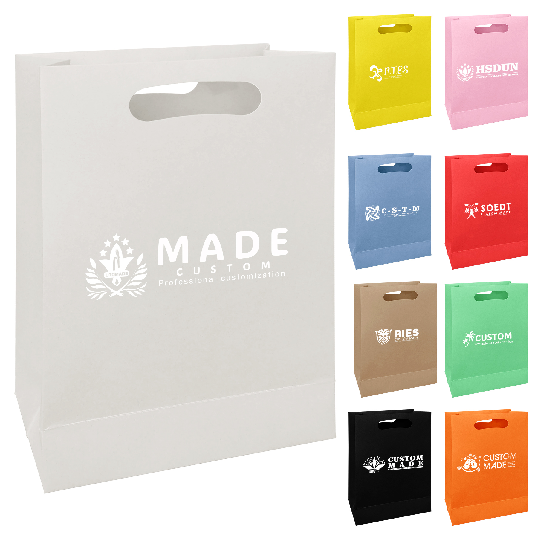 250gsm Vertical White Cardboard Tote Bag 4