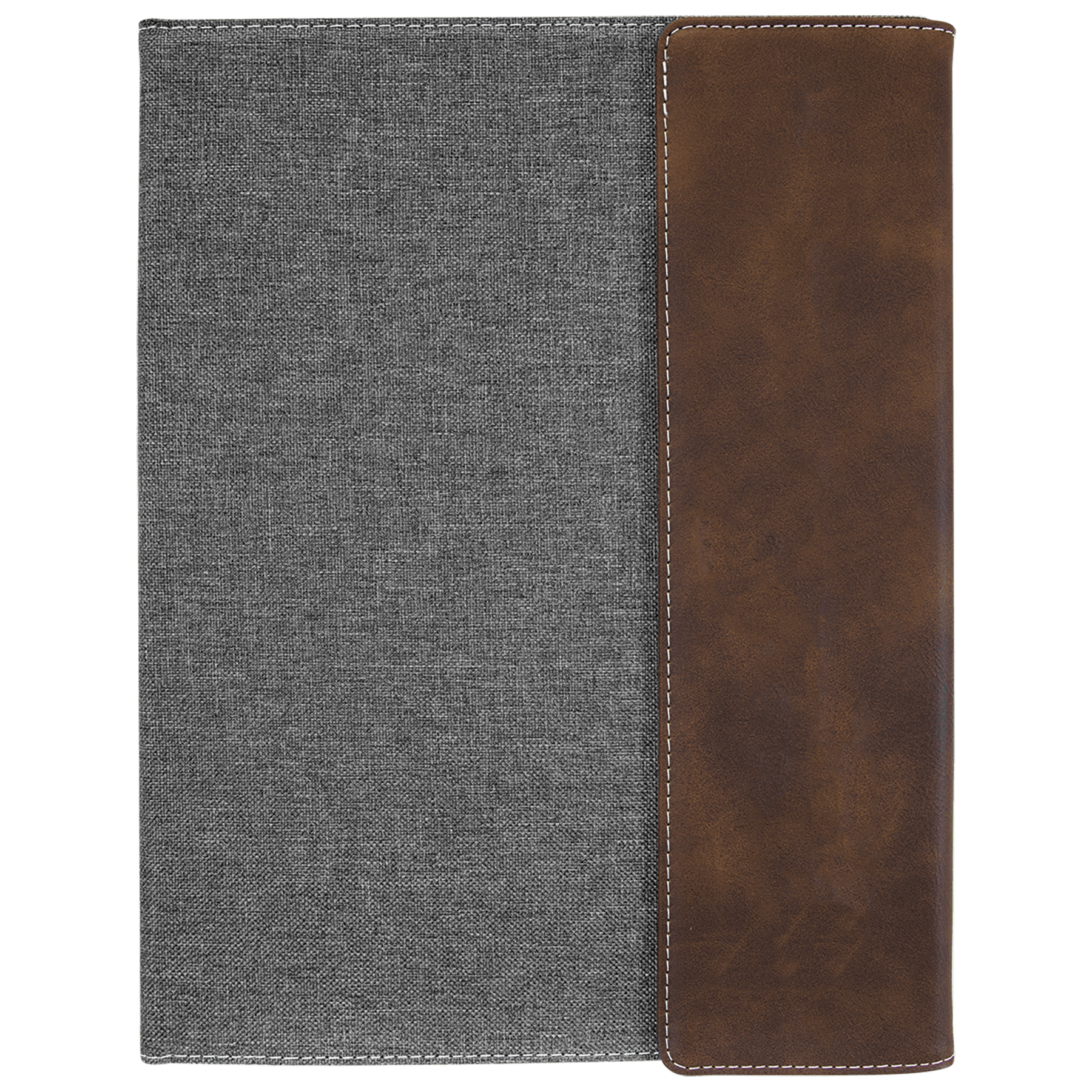 9" x 12" Rustic/Silver Leatherette & Gray Canvas Portfolio 3
