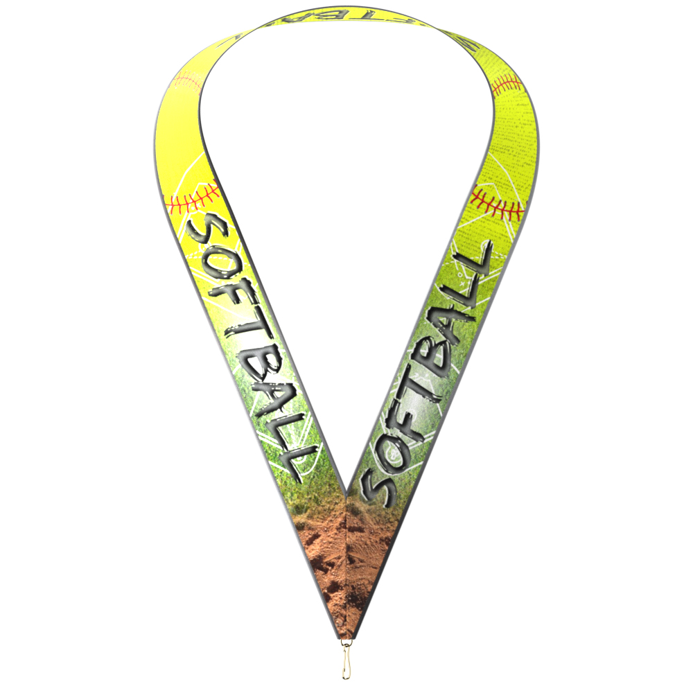 1-1/2" x 34" Sublimated Softball Neckband w/ Quick Clip 1
