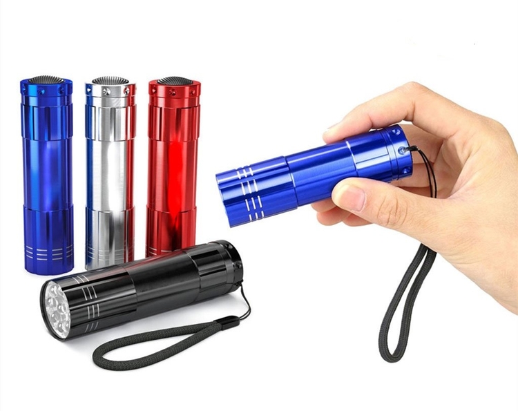 Mini Aluminum 9 LED Flashlight 1