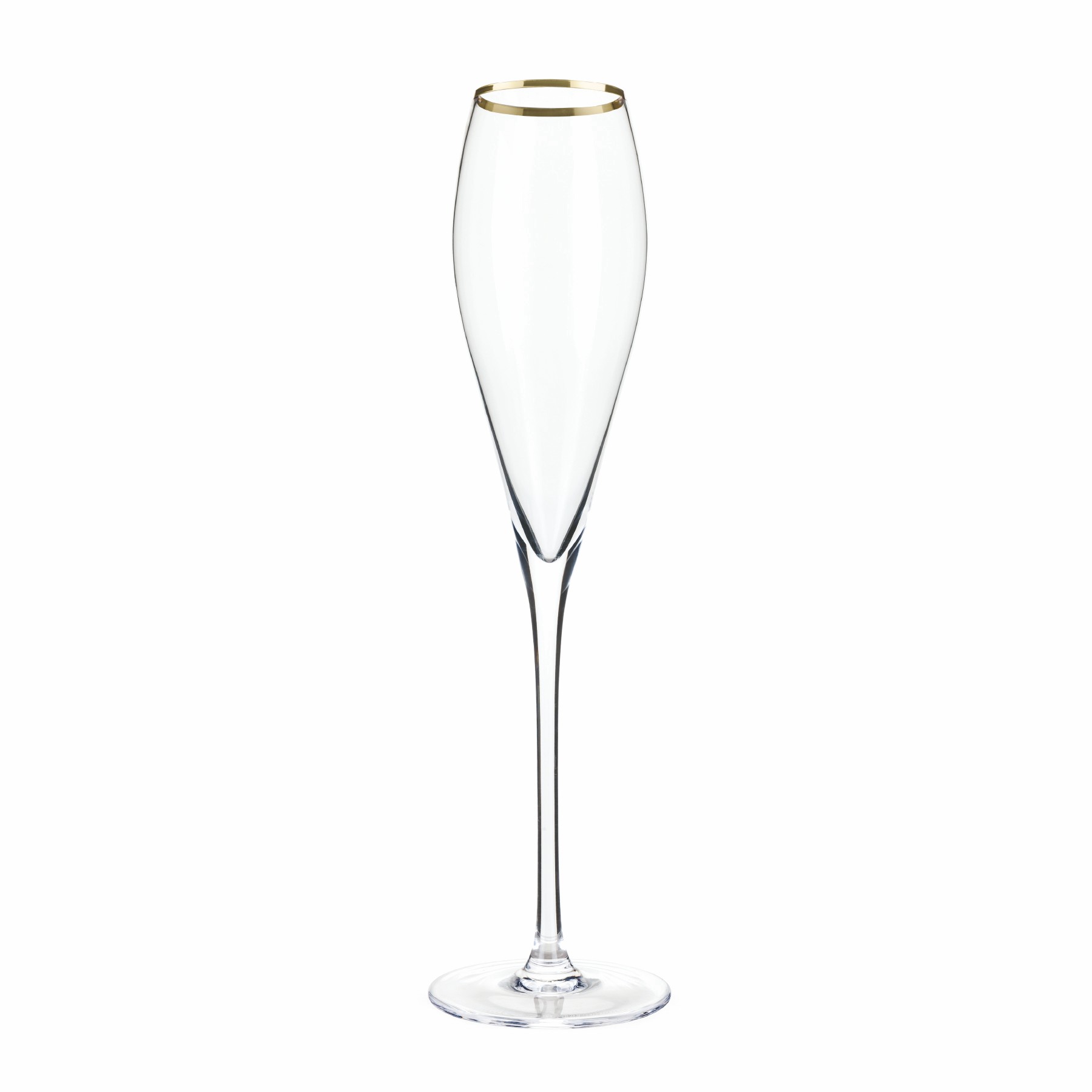 Viski® Gold-Rimmed Crystal Champagne Flute 1