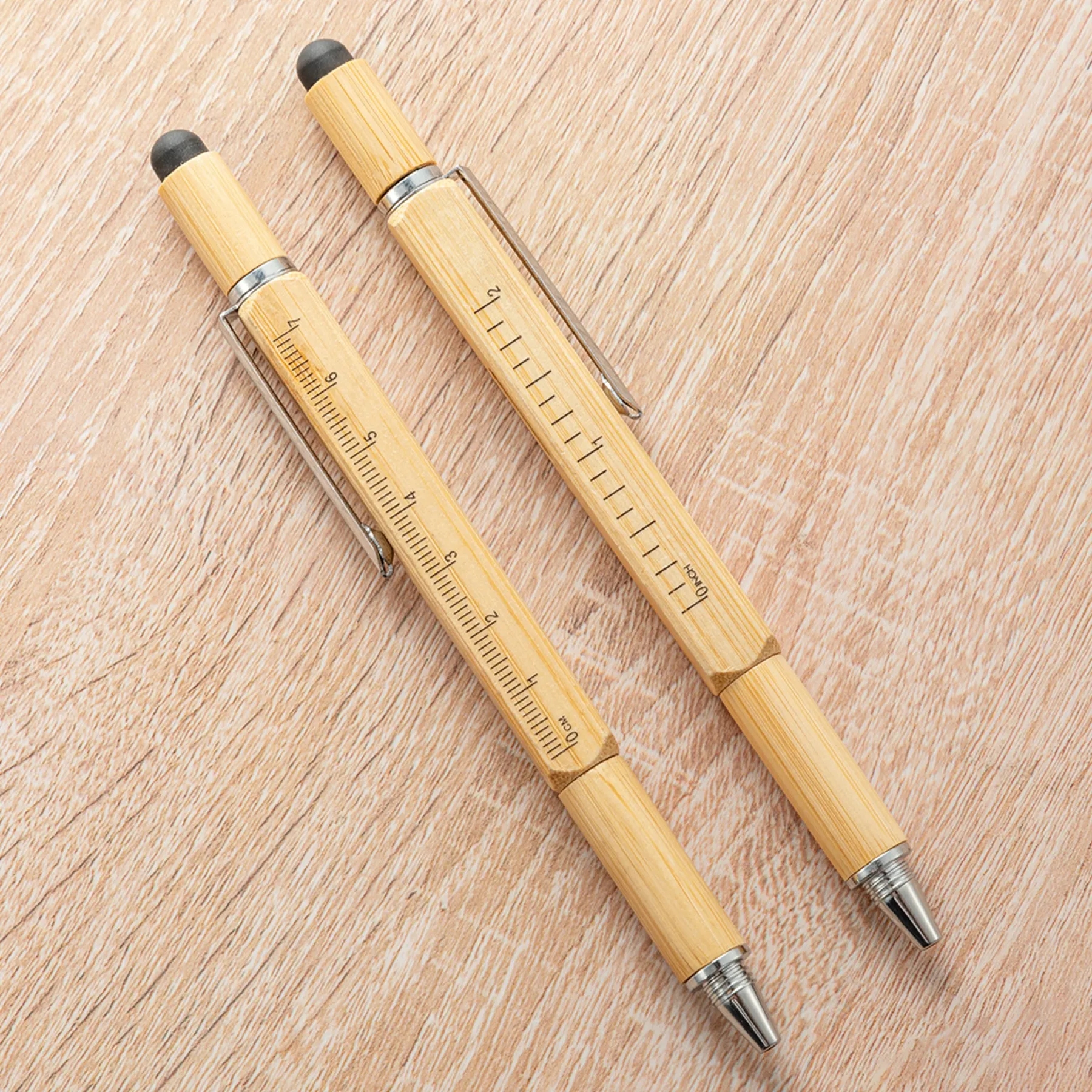 6 In 1 Bamboo Multi Tool Touch Ballpoint Pen 2