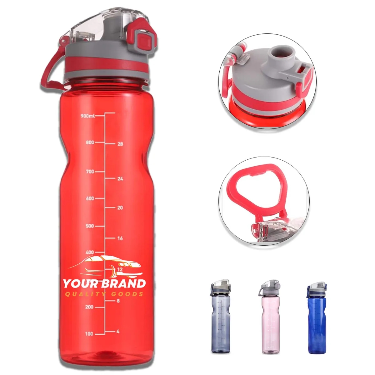 34oz Reusable Flip Top Lid Outdoor Sports Water Bottle 6