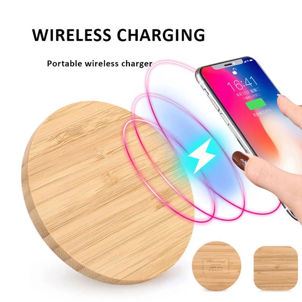 15W Wooden Fast Charger, Portable Charging Pad For Home Use 5