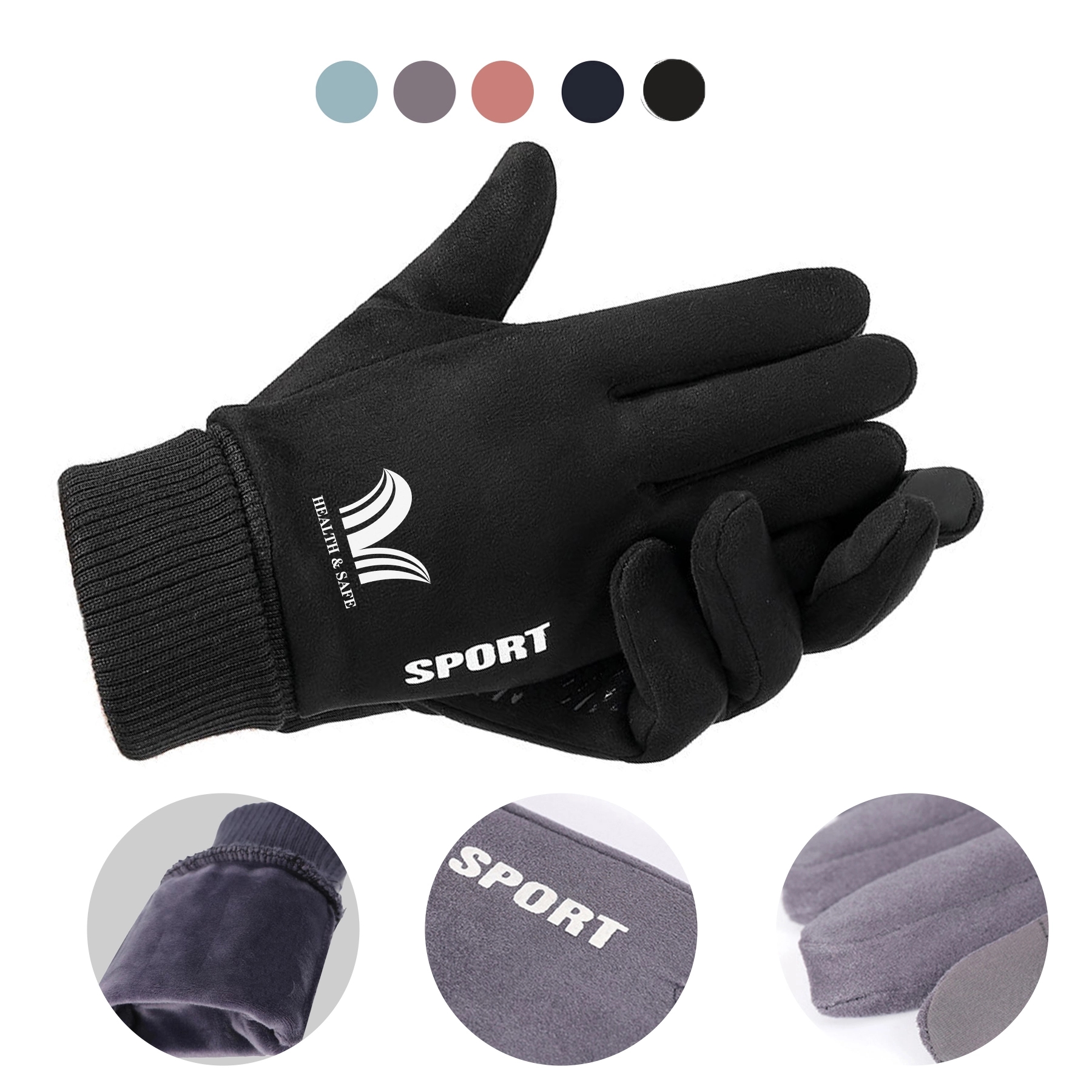 Winter  Thermal Touchscreen Suede Fabric Gloves 1