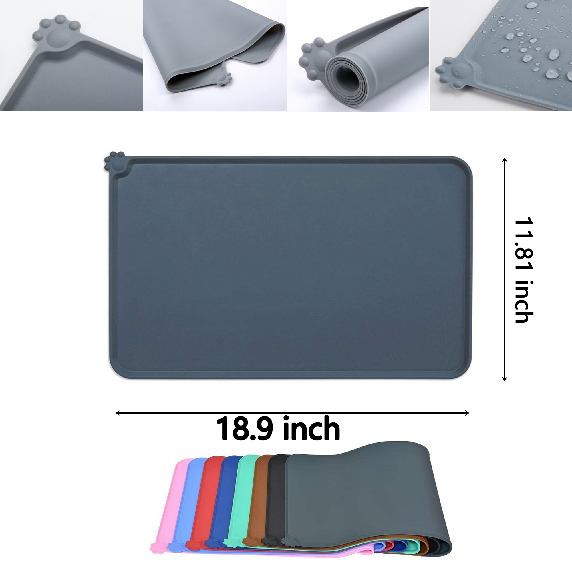 Waterproof Silicone Pet Feeding Mat BPA Free 2