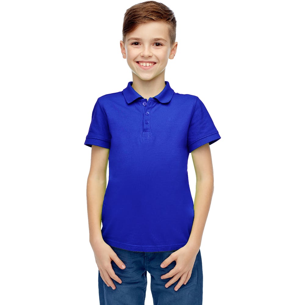 Boys' Uniform Polo Shirts - Royal Blue Short Sleeve Size 12 2