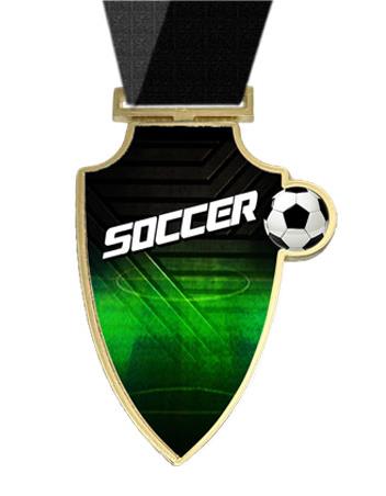 Medallion: 3" Shield Color Action Soccer 1
