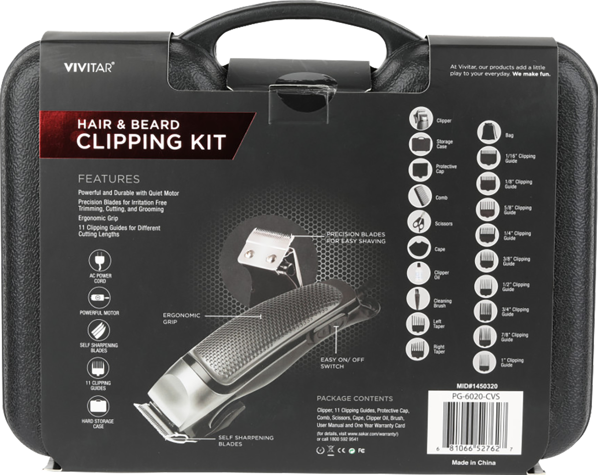 Vivitar® 20 Piece Hair & Beard Clipping Kit 2