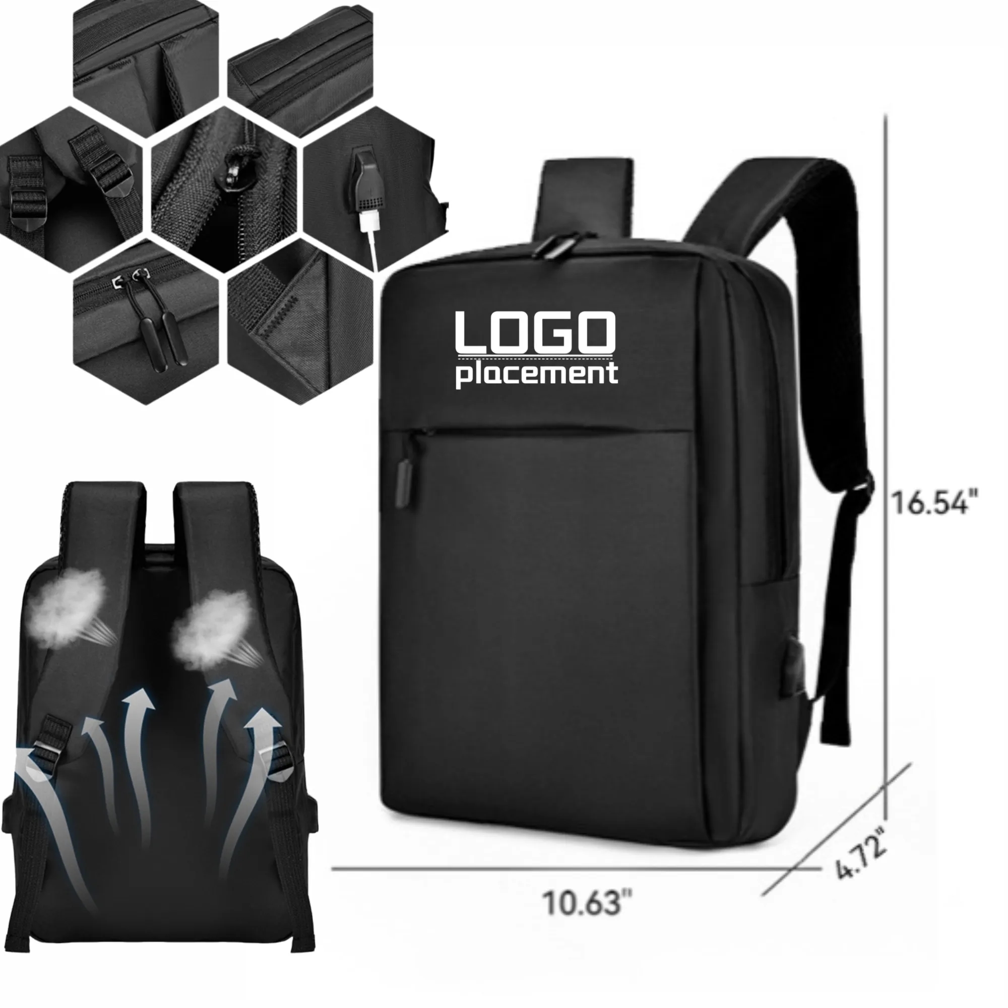 Customizable Logo Laptop Backpack For Men 3