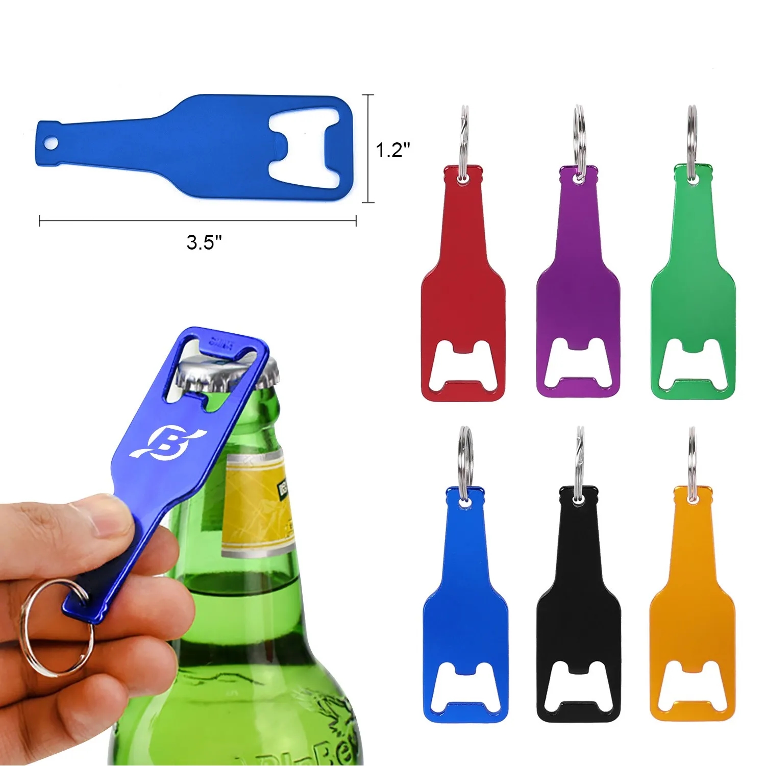 Bottle Shaped Metallic Opener with Key Chain 2