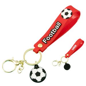 Sporty Football PVC Keychain Ring With Band 12