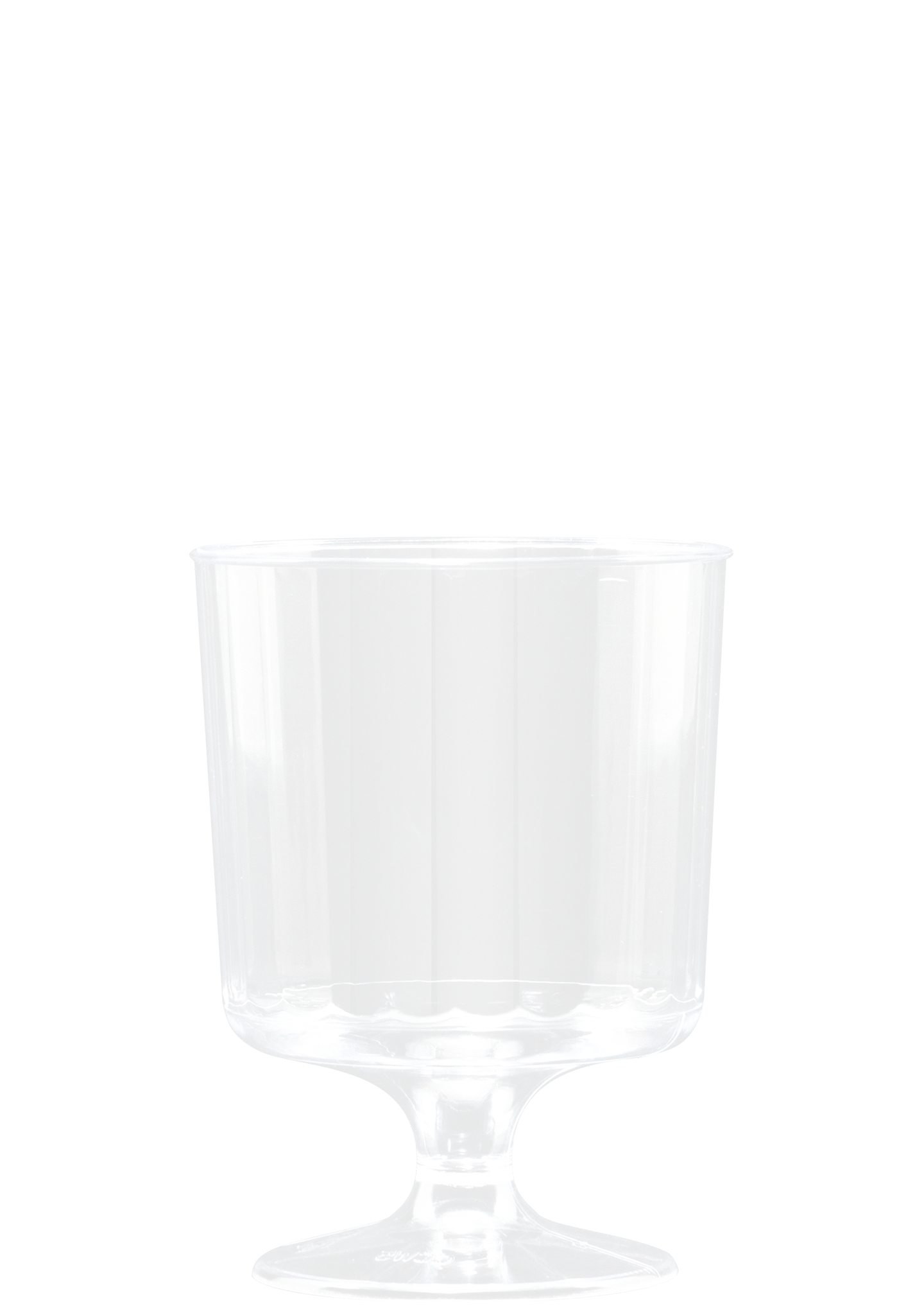 5 oz Hard Plastic Fluted Footed Wine Cup Clear Digital Print 3