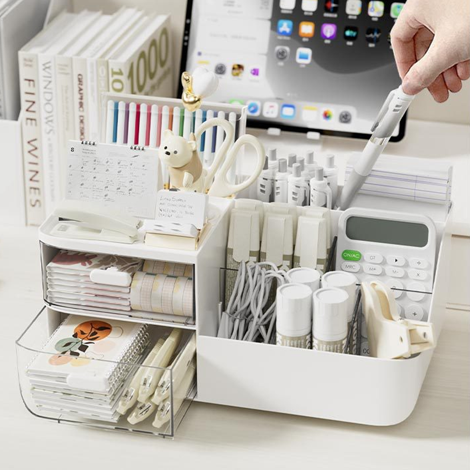 Drawer-style PP Desktop Desk Organizer W/Pen Holder 2