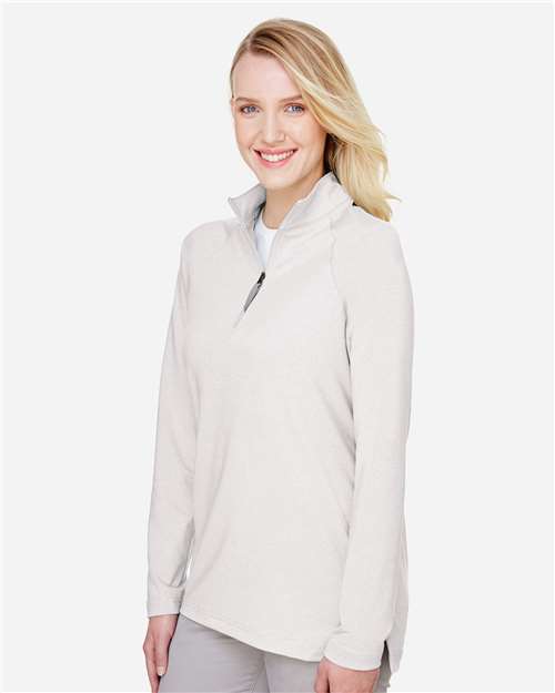Women's CrownLux Performance® Clubhouse Micro-Stripe Quarter-Zip Pullover - DG480W 3