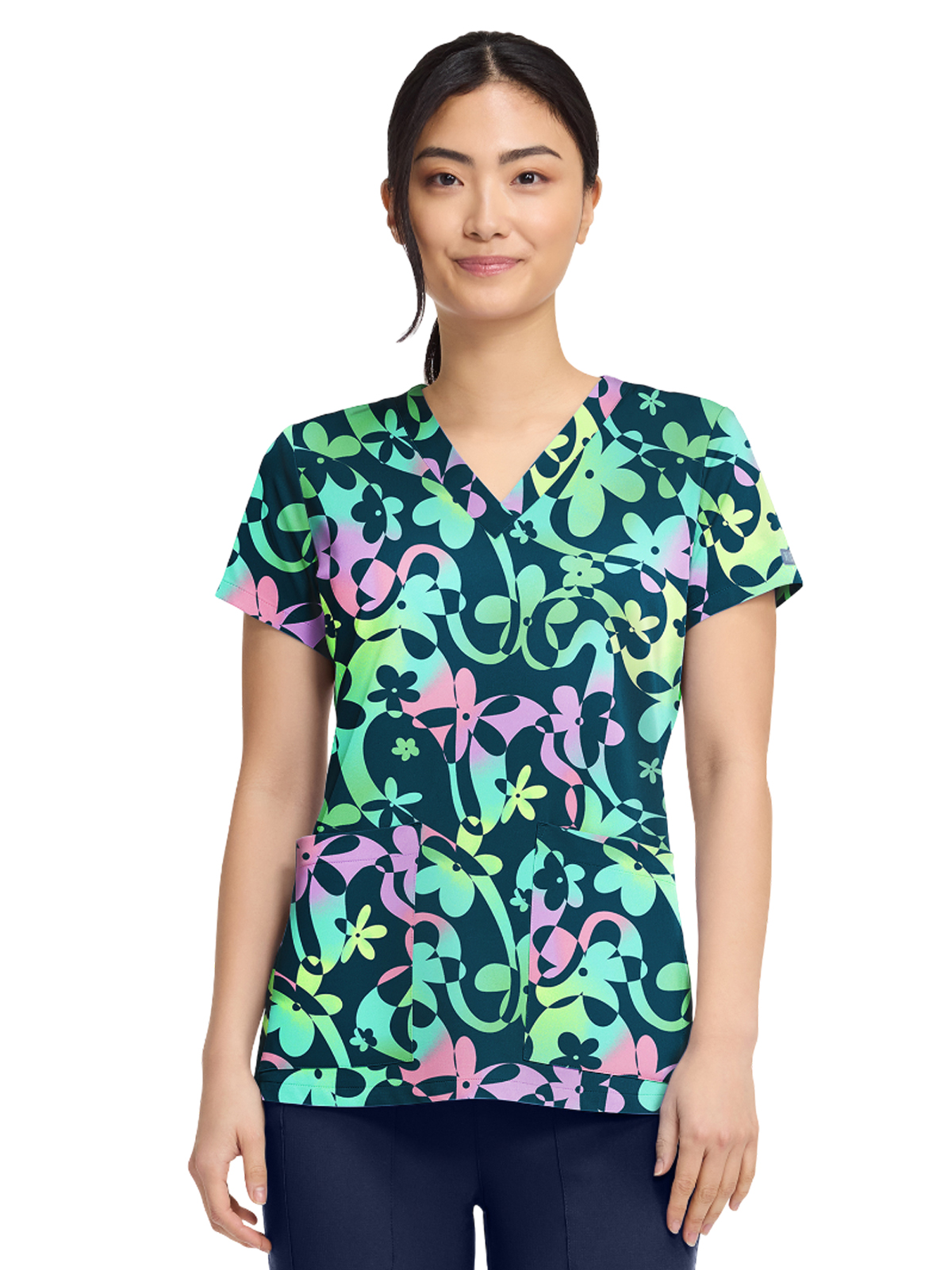Med Couture - Prints - Women's 2-Pocket V-Neck Print Top 5
