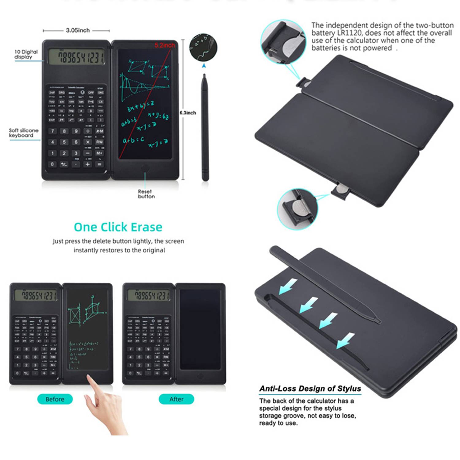 Mini Portable Office Calculator Handwriting Tablet 3