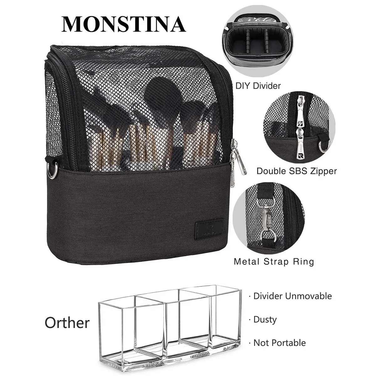 Large Capacity Portable Stand-Up Makeup Brush holder 8