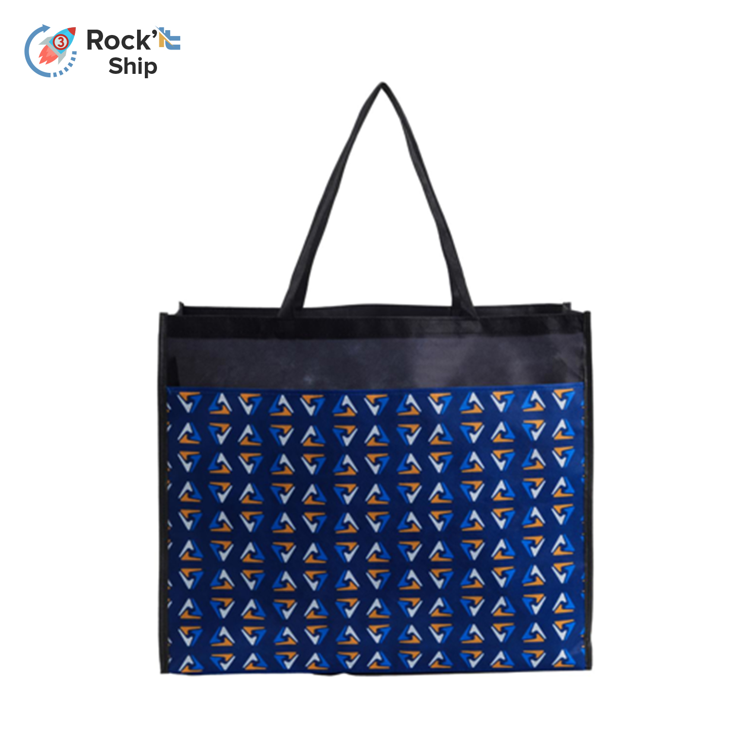 Rock'it 3-Day PET Non-Woven Tote Bag with Sublimated Front Pocket & Gusset (18" x 16" x 5") 1