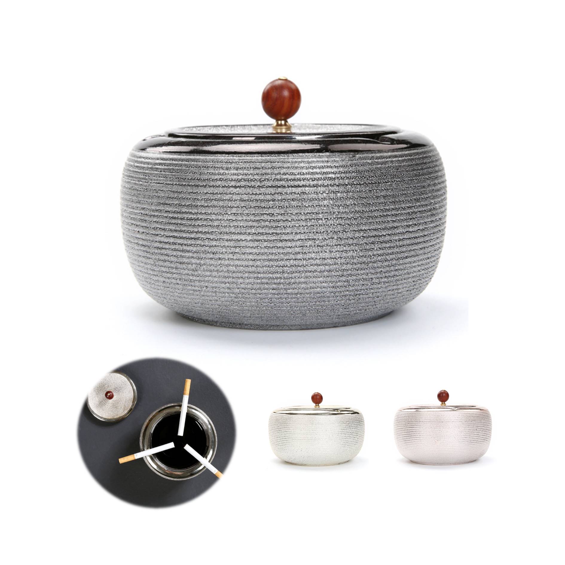 Creative Luxury Ceramic Ashtray With Lid 1