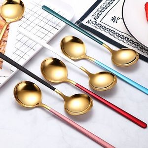 7.67 Inch Dual Color Golden Spoon With Round Head 9