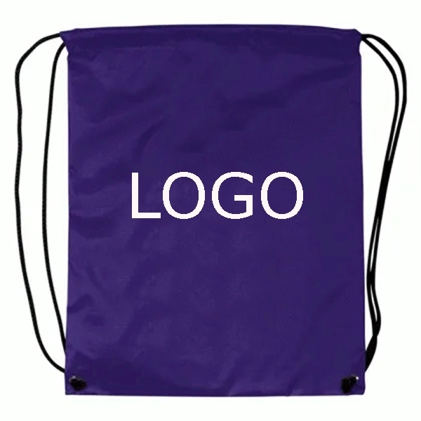 210d Polyester Promotional Drawstring Backpack 13.4" x 17.7" 5